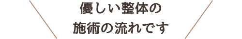 優しい整体の施術の流れ